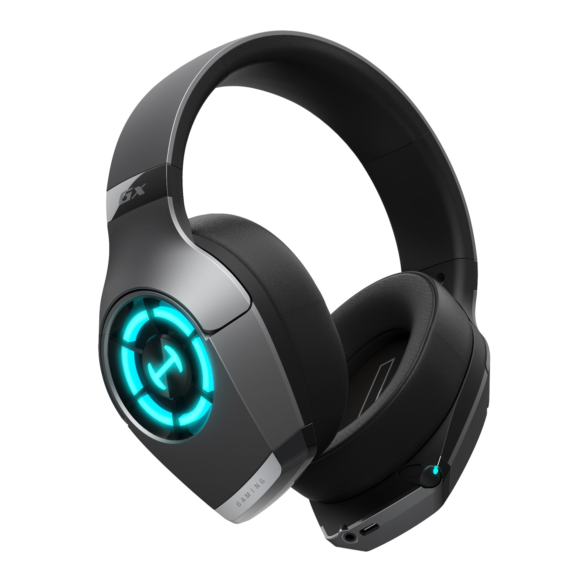 HECATE GX Wired Gaming Headset with Noise Cancelling and Microphone for PS4/ PS5/ PC/Switch/Xbox Gamepad - Hi-Res Audio - USB/Type-C/3.5mm - RGB Lighting - 50mm Driver