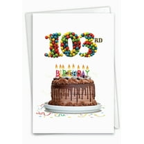 NobleWorks 103th Milestone Birthday Greeting Card with 5 x 7 Inch Envelope (1 Card) Big Day 103 C2766MBG
