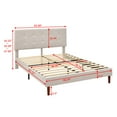 thumbnail image 5 of BSHTI Queen-Size Platform Bed Frame with Plush Upholstered Headboard, Adjustable Headboard, Built with an Interior Solid Wood Frame and a Center Support Leg,Beige, 5 of 12