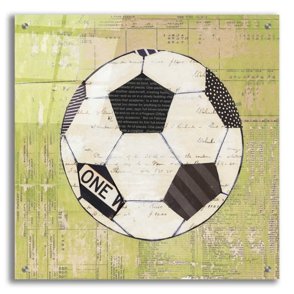 Epic Art 'Play Ball III' by Courtney Prahl, Acrylic Glass Wall Art, 24"x24"