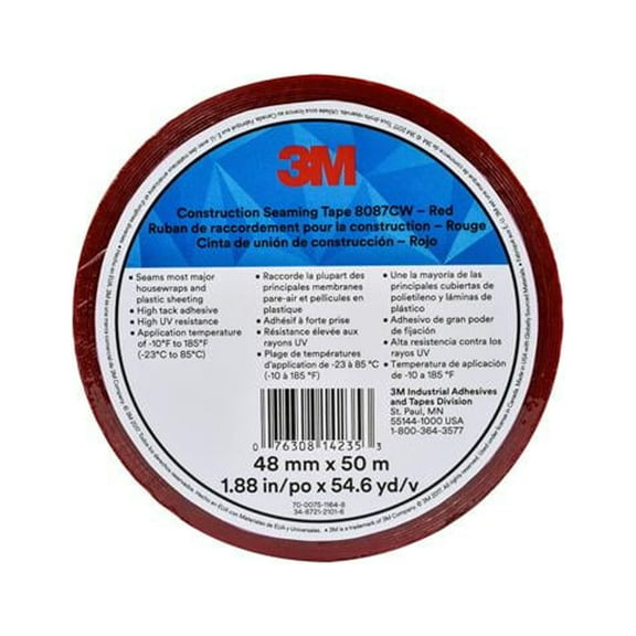 3m Film Tape,Red,54 5/8 yd L,PK24 8087CW