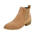 thumbnail image 1 of NECHOLOGY Botas Mujer Adulto Femenino Zapatos Botines de mujer Botas de tacón grueso con cremallera lateral en punta de ante de color liso para mujer (Khaki, 8), 1 of 7