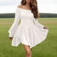 thumbnail image 2 of Vestido de Verano de Manga Corta para las Mujeres Gótico Sólido Casual Cuello Redondo Vestido Corto de Longitud Regular para las Mujeres Fiesta, 2 of 8