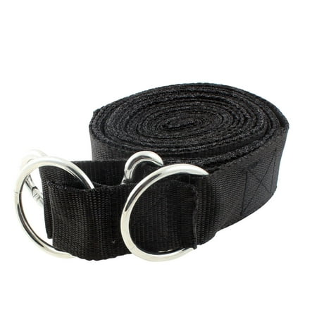 Metal Ring Carabiner Hook Black Nylon Hanging Hammock Strap  Belt Band 2