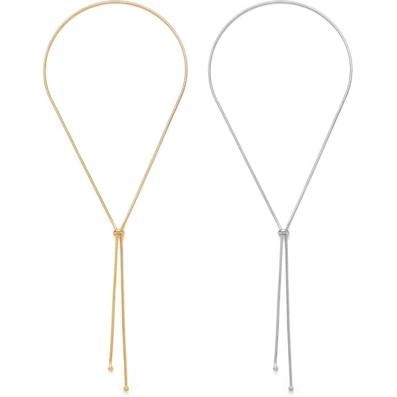 Gold/Silver Lariat Necklace for Women Y-Shaped Pendant Chain Adjustable Long Necklaces Trendy Jewelry