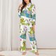 thumbnail image 2 of Balery Cartoon Frogs Conjunto de Pijama con Estampado para Mujer, Conjunto de Dos Piezas con Manga Larga, Ropa de Dormir Suave con Bolsillos, Pijamas Cómodos-Small, 2 of 7