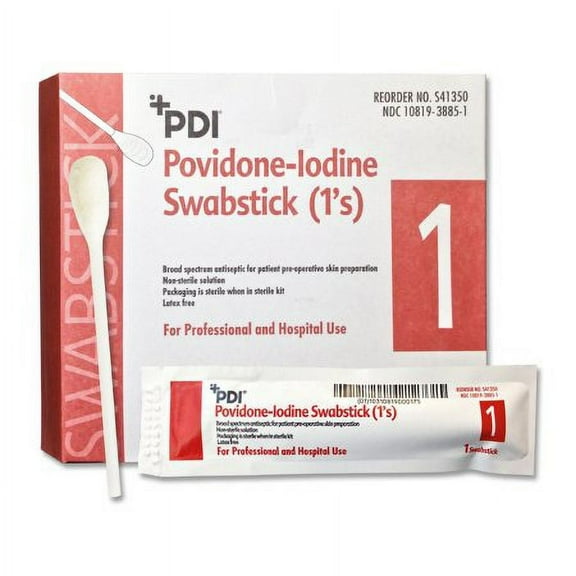 PDI® PVP Iodine Povidone Iodine Impregnated Cotton Swabs, 50 Count