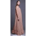 thumbnail image 2 of Bimba Chemise de Nuit Imprimée Feuilles Florales & Roses pour Femmes Robe Maxi à Bretelles Spaghetti Vêtements de Nuit Moyen, 2 of 5