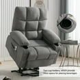 thumbnail image 5 of Lift Recliner Chair, 23.6 in Wide Large Power Lift Chair Recliner for Elderly, Electric Lift Recliner for Living Room with Heat and Massage, Cup Holders and Side Pocket, Gray, 5 of 11