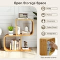 thumbnail image 5 of Gymax Bamboo Geometric Bookshelf 2-Tier S-Shaped Bookcase w/ Anti-tipping Device, 5 of 10