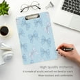 thumbnail image 4 of 12.5" x 9" Acrylic Clipboard with Silver Clip & Retractable Hook for Office Classroom Home Pastel Blue Bows and Dots, 4 of 7