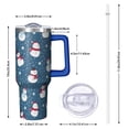 thumbnail image 2 of Blue Christmas Snowman Pattern Tumbler with Handle and Lid,40oz Double Wall Vacuum Insulated Tumbler,Cups Gift for Women and Men, 2 of 7