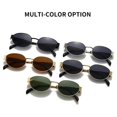 thumbnail image 2 of Gafas de sol personalizadas de nuevo estilo, gafas de sol con montura de metal ovalada, gafas de sol de moda para celebridades femeninas., 2 of 7