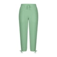 thumbnail image 4 of CHUMUD Cotton Pants for Men Baggy Relaxed Fit Elastic Waist Trousers with Pockets Summer Casual Business Office Work, 4 of 5
