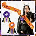 thumbnail image 2 of Halloween Baby Shower Decorations, Halloween Baby Shower Maternity Sash Orange Purple Mom Daddy To Be Pins Mom Dad To Be Sash for Halloween Baby Shower Gender Reveal Party Decorations, 2 of 6