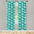 thumbnail image 3 of Ambesonne Maritime Curtains, Nautical Fish Pattern Boho, Pair of 28"x63", Dark Seafoam and Pale Blue, 3 of 5