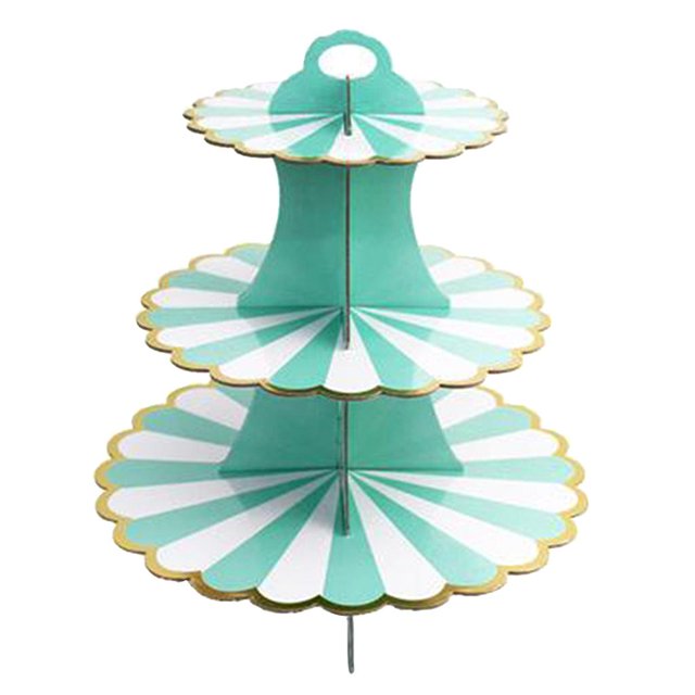 Soporte Para Cupcakes De 3 Niveles, Estante Para Exhibición De Pasteles, Torre, Recepciones Para Bodas, Decoración Para Fiestas Infantiles Verde Soledad Soporte para cupcakes de 3 niveles.