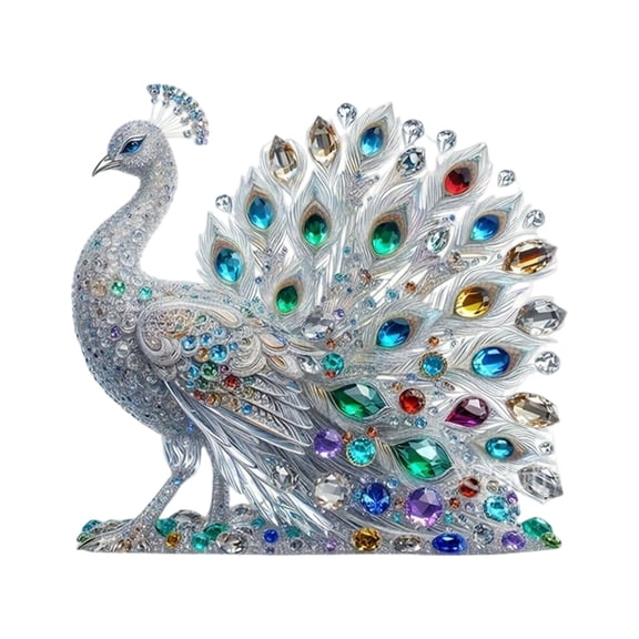 Acrylic Peacocks Figurine Sculptures Animal Statues Decorative Ornaments for Living Room,Bedroom Home Decorations