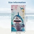 thumbnail image 3 of PHYHOO Colorful Shark Print Sand Free Microfiber Beach Towel Lightweight Oversized Quick Dry for Kids &amp; Adults for Swimming, Pool, Camping, Yoga, Traveling Essentials 30x60in, 3 of 8