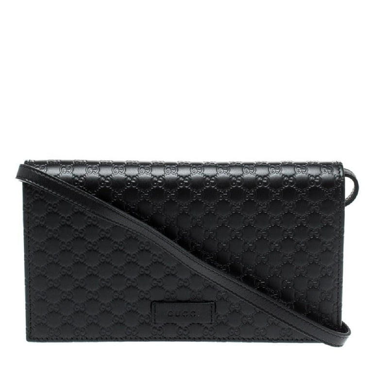 Gucci Womens GG Logo Black Wallet Crossbody Handbag -