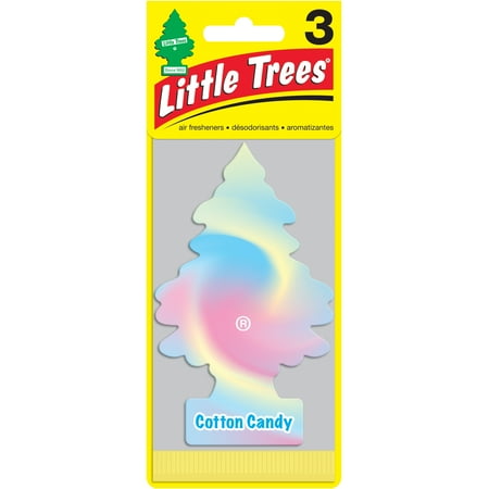Auto Air Colors Candy - Little Tree Air Freshener, 3pk, Cotton Candy