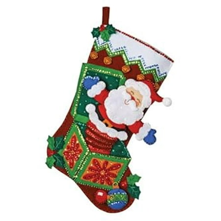 Pop-Up Santa Stocking Felt Applique Kit