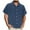 Navy, variant on T-shirts for men Plus Size under $5 Lapel Collar Short Sleeve Button-Up Shirt Trendy Shirt Black L