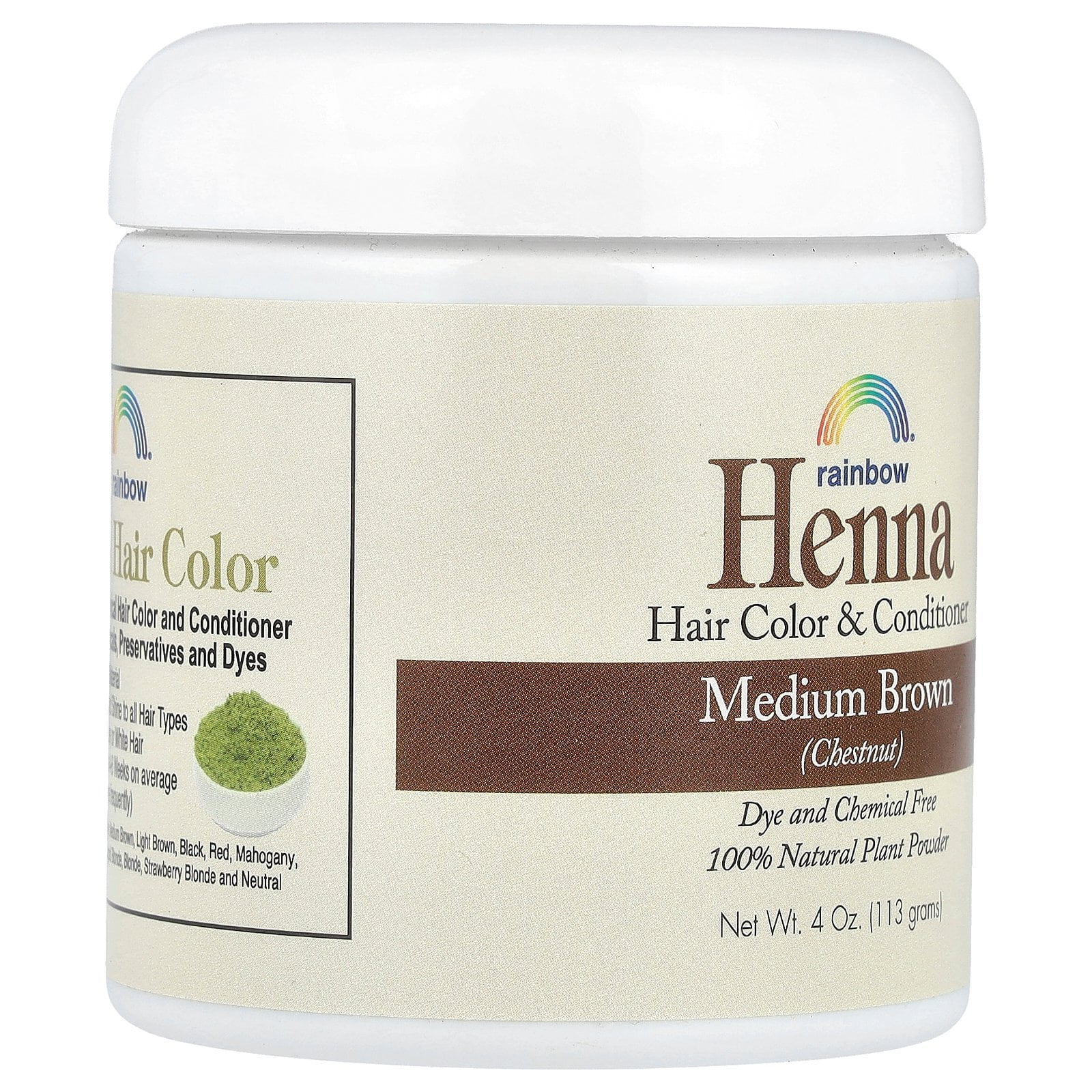 Rainbow Research Henna Hair Color & Conditioner, Pure Powder