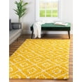 thumbnail image 4 of Unique Loom Trellis Shag Collection Area Rug - Ruth (4' x 6' Rectangle Yellow/Ivory), 4 of 9