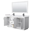 thumbnail image 3 of Wyndham Collection Miranda 66" Wood Double Bathroom Vanity in White/Black, 3 of 7