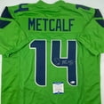 thumbnail image 2 of Autographed/Signed DK D.K. Metcalf Seattle Green Football Jersey Beckett BAS COA, 2 of 4