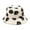 White, variant on Winter Plush Bucket Hat Women Men Printed Warm Leisure Travel Soft Imitation Fur Style Cold Weather Hat