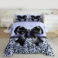 thumbnail image 2 of Homewish Kids Teens Cute Ribbon Bow-Tie Bedding Comforter Set 2pcs,Abstract Polka Dots Twin Comforter Sets Microfiber,Black Purple Breathable Bedding Set,Super Cozy Room Decor,Reversible, 2 of 8