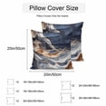 thumbnail image 3 of Waterproof Throw Pillow Covers Set of 2, 24x24 Inch Orange Navy Blue Decorative Pillowcases Outdoor Pillow Slip Cushion Covers Set for Couch Tent Marble Stone Abstract Art, 3 of 7