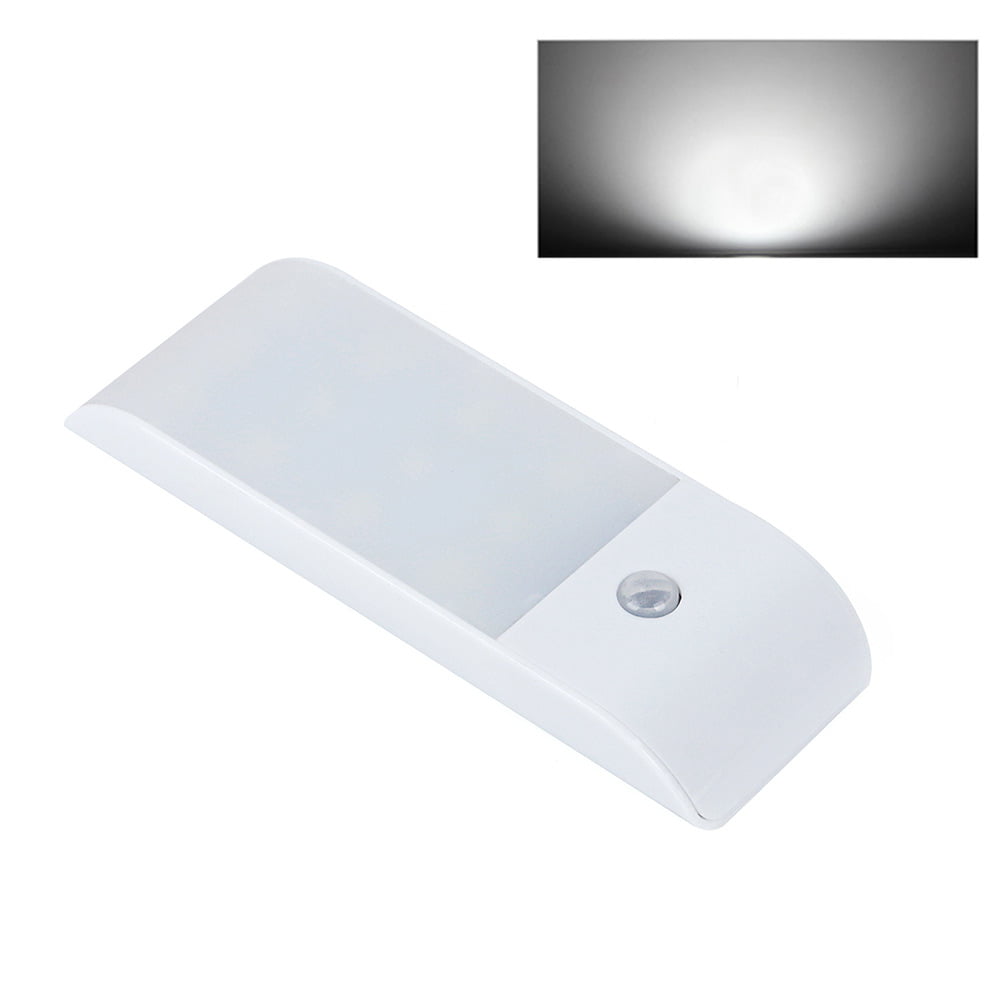 12LED Motion Sensor Lights PIR Wireless Night Light USB Cabinet Stair Lamp White 