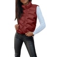 thumbnail image 2 of Women's Sleeveless Vest Jacket, Solid Color Cotton Zip Front Top, Casual Short Length Tank Style Outerwear, Lightweight Layering Piece, Comfortable Vest with Pocket Red XXL, 2 of 6