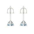 thumbnail image 4 of Clara Pucci 1Ct Natural Swiss Blue Topaz Round Cut VVS1 Screw Back Stud 14k Solid hypoallergenic Gold Designer Earrings For December, 4 of 7