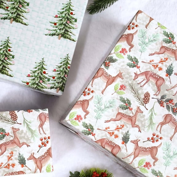 Gift Wrapping Paper Roll 58" x 23", Printed Gift Wrap, Easy Cut & Fold, Durable Paper for Birthday, Holiday, Party and DIY Crafts,1 Roll