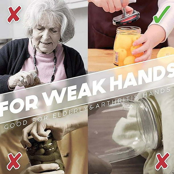 Ouvre-Bocal Sans Effort Anti-Arthrite Poignée Réglable En Acier Inoxydable Rouge - Idéal Seniors