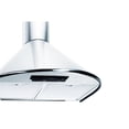 thumbnail image 4 of 24" wide European 600 CFM range hood in stainless steel with a curved canopy and chimney design, 4 of 4