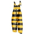 thumbnail image 2 of Sentmoon Rompers for Women 2025 Bee Print Loose Wide Leg Overalls Pockets Adjustable Spaghetti Strap Crew Neck Sleeveless Jumpsuits Summer Bee Festival Ladies for City Sightseeing Yellow XXL, 2 of 5