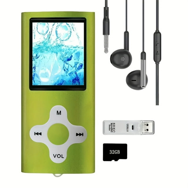 32GB MP3 Player with LCD Screen, Portable Media Player for Music Video E-Books, SD Card Slot Included