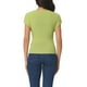 thumbnail image 3 of INSPIRE CHIC Camisetas de punto de manga corta casual para mujer, blusas básicas de verano de cuello redondo, ajuste slim, color sólido, S oliva, 3 of 6