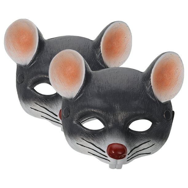 2 máscaras de rata para Halloween, carnaval y fiestas de disfraces. Máscara facial de animal realista, adecuada para adultos y niños.