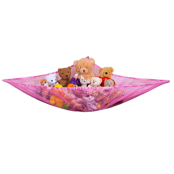 Jumbo Toy Hammock Organizer Expands to 5.5 feet Pink