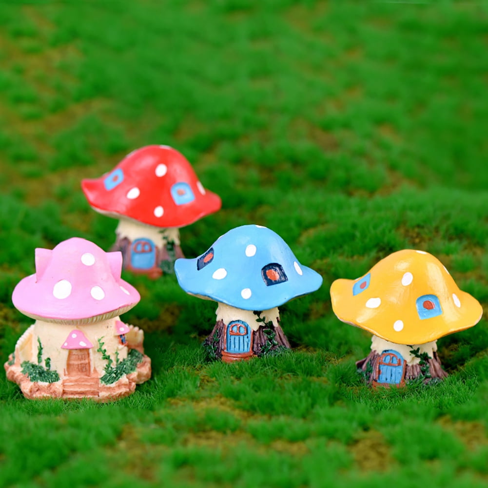 Mushroom House Mini Garden Ornament DIY Craft Plant Pot Fairy Garden Decoration 