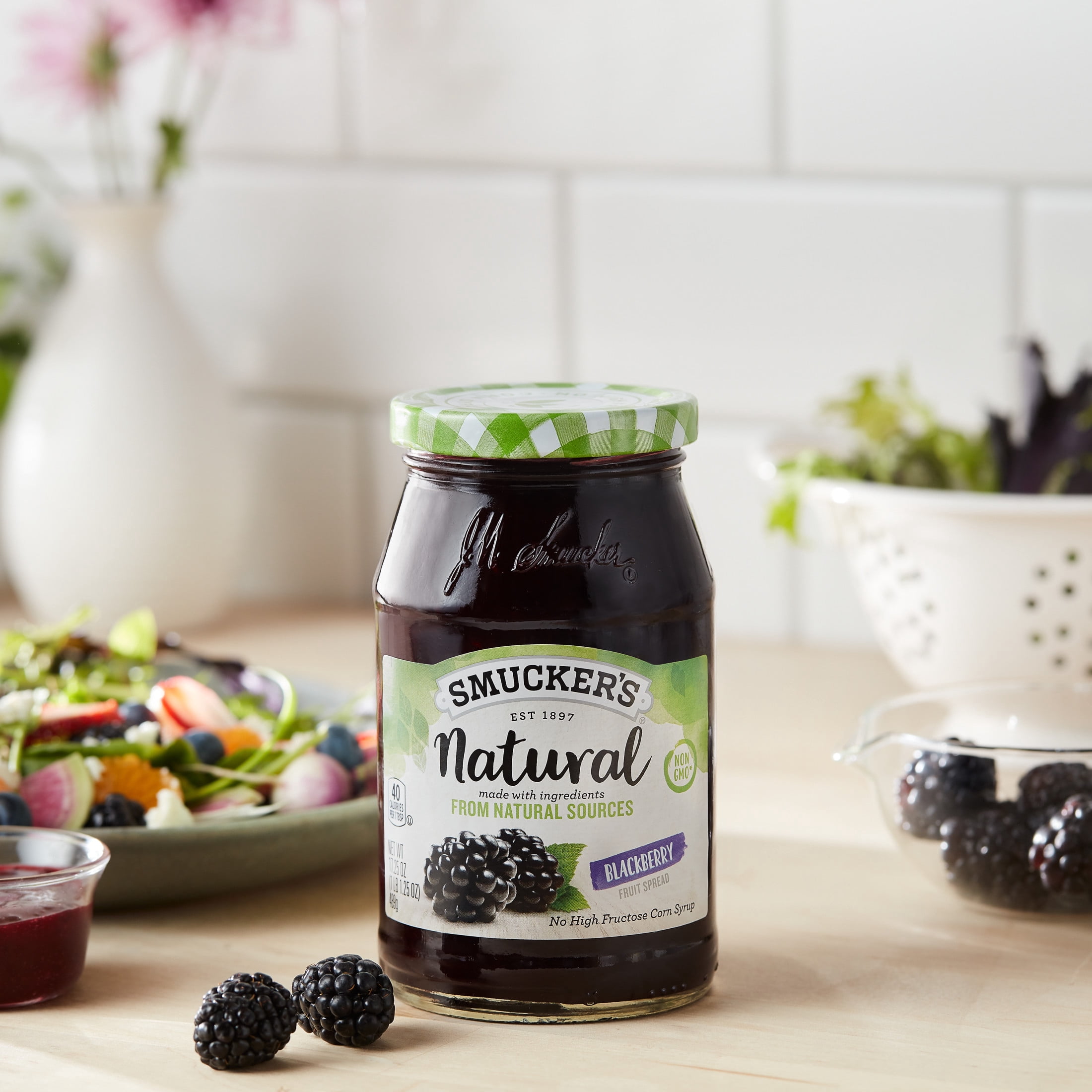 (8 pack) Smucker's Natural Blackberry Fruit Spread, 17.25 oz