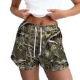 thumbnail image 2 of Drawstring Shorts for Women Maple Leaf Print Elastic Waist Camo Shorts with Pockets Camo Boxer Workout Casual Y2k Boxer Shorts Camouflage Pants,Green 2XL, 2 of 7
