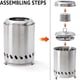 thumbnail image 4 of Portable Folding Windproof Wood Burner Stove Mini Stainless Steel Camping Stove Outdoor Hiking Backpacking Picnic BBQ Cooking, 4 of 5