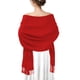 thumbnail image 1 of Chal AURUZA Pashmina Sólido Rojo para Mujeres para Bodas y Fiestas, 1 of 2